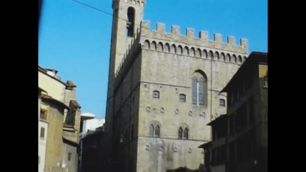 Kwiaciarnia Włochy Październik 1974 Widok Ulicę Florencji Latach Tych — Wideo stockowe