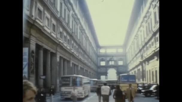 Florence Italië Oktober 1974 Florence Straatbeeld Jaren — Stockvideo