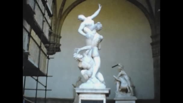 Blorence Italien Oktober 1974 Michelangelo Staty Florens Talet — Stockvideo