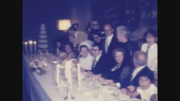 Madrid Spain September 1974 Wedding Lunch Restaurant — Stock Video