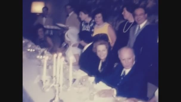 Madrid Spagna Settembre 1974 Pranzo Nozze Ristorante Degli Anni — Video Stock