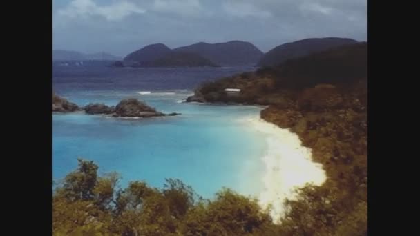 Άγιος Σταυρός Virgin Νησια Μαϊου 1973 Τοπίο Της Καραϊβικής Στη — Αρχείο Βίντεο