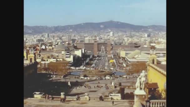 Barcellona Spagna Ottobre 1973 Veduta Aerea Barcellona Negli Anni — Video Stock