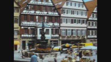 TÜBİNGEN, GERÇEK 1974: 70 'lerde Tubingen sokak manzarası