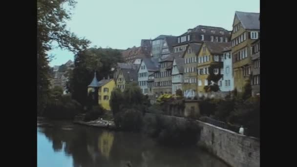 Tubingen Alemanha Outubro 1974 Vista Rua Tubingen Nos Anos — Vídeo de Stock