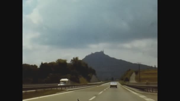 Tubingen Niemcy Październik 1974 Podróżowanie Autostradą Latach Tych — Wideo stockowe