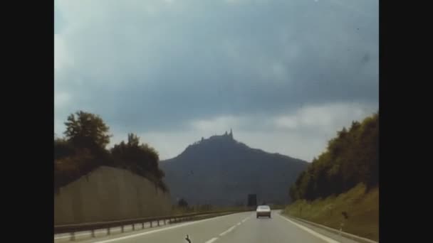 Tubingen Niemcy Październik 1974 Podróżowanie Autostradą Latach Tych — Wideo stockowe