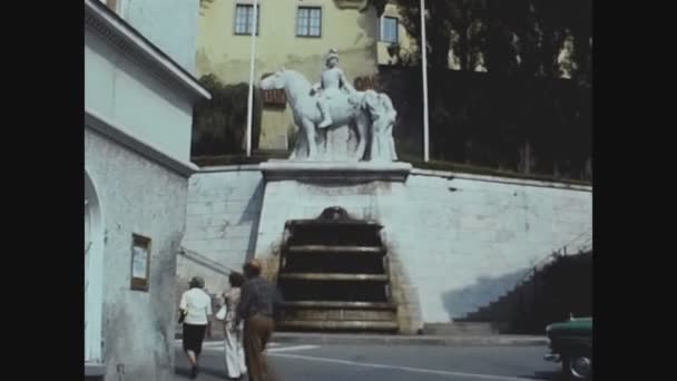 Weingarten Alemania Octubre 1974 Vista Calle Weingarten Los Años — Vídeo de stock