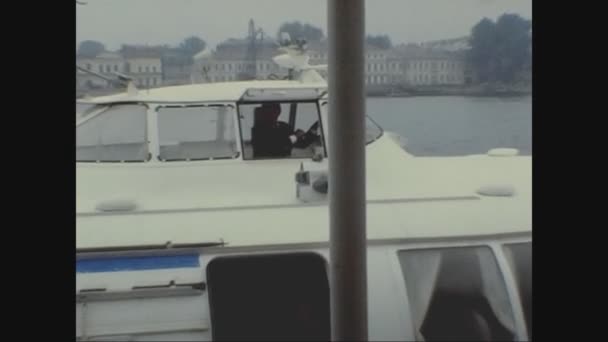 Petersburg Russia Mayis 1981 Lerde Petersburg Daki Neva Nehri Üzerinde — Stok video