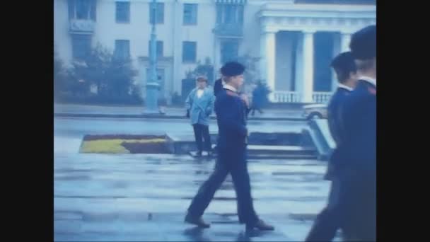 Minsk Russia Ottobre 1979 Soldati Minsk Marciano Negli Anni — Video Stock