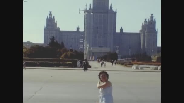 Mosca Russia Ottobre 1979 Edificio Principale Dell Università Mosca Negli — Video Stock