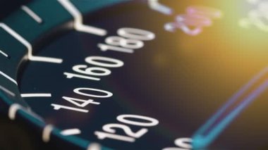 Araç kilometre sayacı ya da takometre makro görüntülü hız detayı