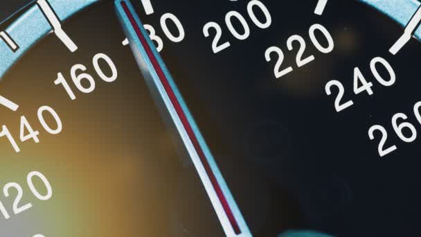 Speed Detail Car Odometer Tachometer Macro Shot — Stock Video