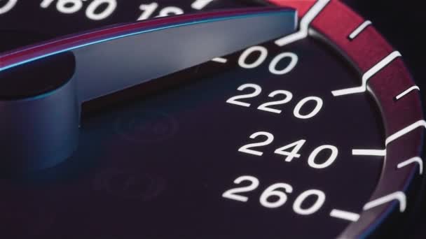 Speed Detail Car Odometer Tachometer Macro Shot — Stock Video