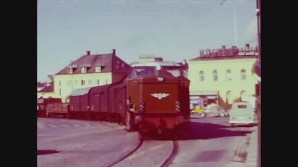 Copenhagen Dania Circa 1964 Kopenhaga Centrum Miasta Pociągu Latach Tych — Wideo stockowe