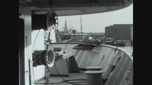 Kopenhagen Dänemark Circa 1964 Matrose Bei Der Arbeit Auf Dem — Stockvideo