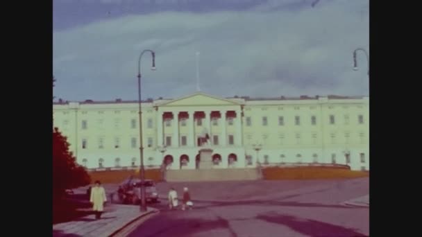 Oslo Norvégia Circa 1964 Királyi Palota Oslóban Években — Stock videók
