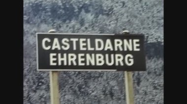 EHRENBURG, GERMANY Kasım 1967: 60 'larda Ehrenburg yol tabelası