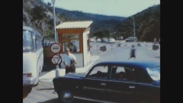 Lloret Mar Spanjuni 1965 Douane Grensauto Jaren — Stockvideo