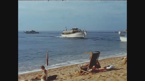 Lloret Mar Spain June 1965 Lloret Mar Beach — 图库视频影像