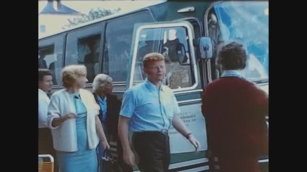 Lloret Mar Spain June 1965 Bus Sixties Detail — Stock Video