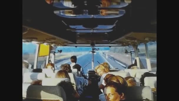 Lloret Mar España Junio 1965 Viaje Autobús Interior Los Años — Vídeo de stock