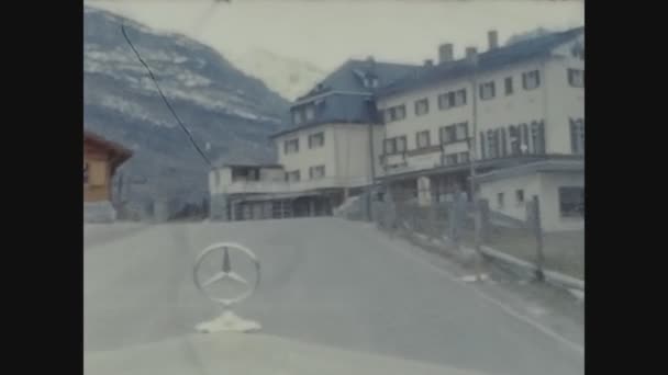 Lugano Suíça Maio 1963 Dirija Carro Mercedes Com Detalhe Emblema — Vídeo de Stock