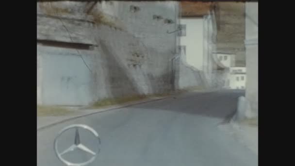 Lugano Švýcarsko Květen 1963 Pohon Mercedes Auto Kapotou Detail Emblém — Stock video