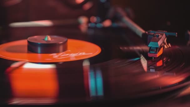 Milano Italia Settembre 2021 Macro Dettaglio Ago Disco Vinile — Video Stock