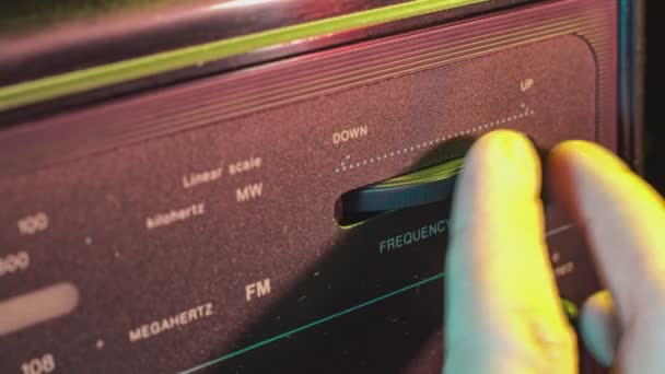Radyo Ayarlama Tekerleği Makro Detayı — Stok video