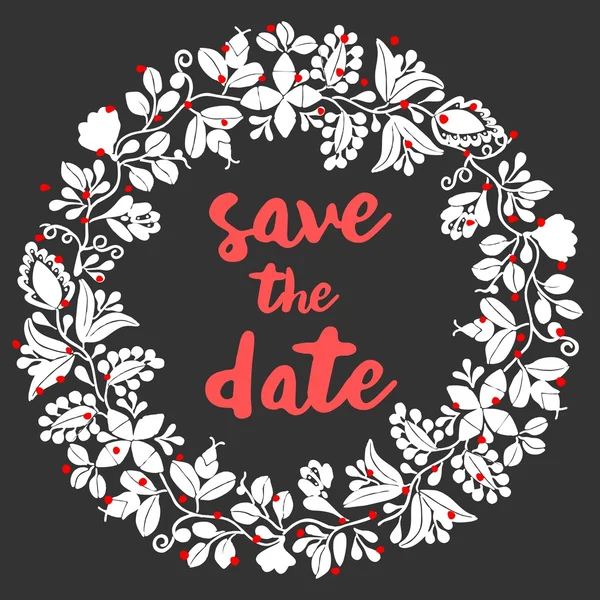 Vektör çelenk ile tarihi bildirimi kartı kaydetmek