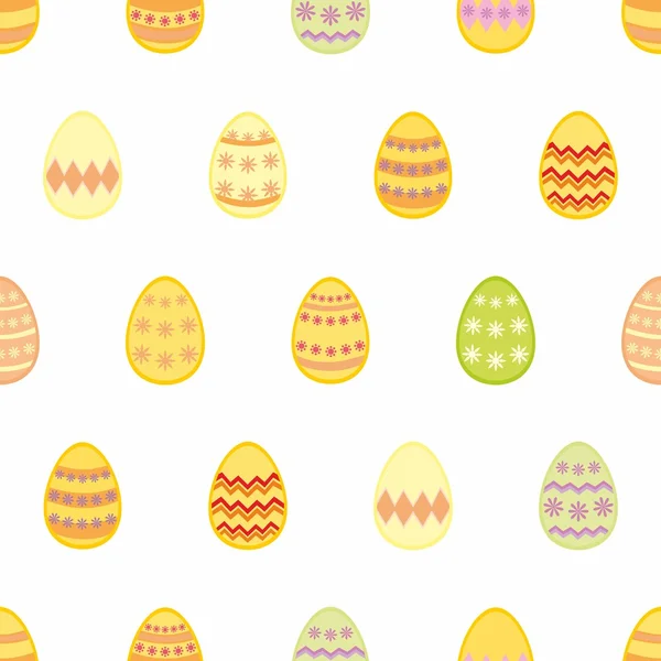 Modèle vectoriel tuile avec des œufs de Pâques sur fond blanc — Image vectorielle
