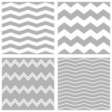 Kiremit vektör desen set beyaz ve gri zig zag arka plan ile