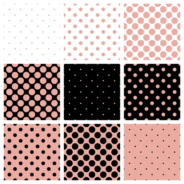 Seamless vector black, white, pink and grey pattern — Stock Vector