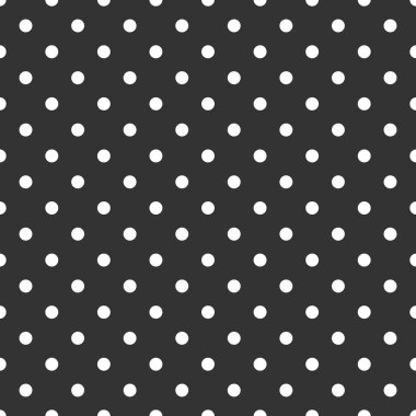 Siyah arka plan üzerine beyaz lekeli döşeme vektör deseni