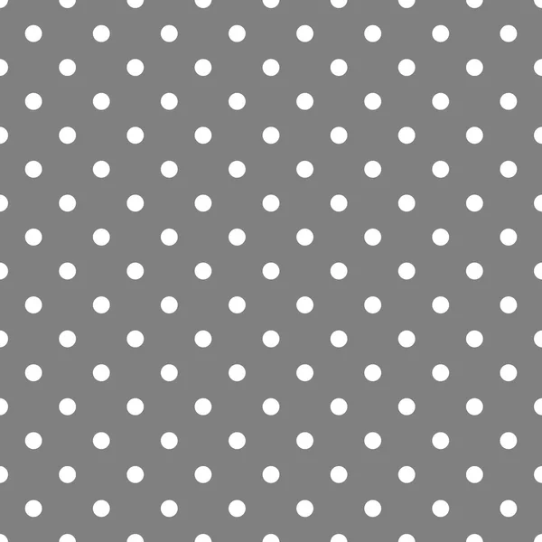 Patrón de vector de azulejos con lunares blancos sobre fondo gris — Vector de stock