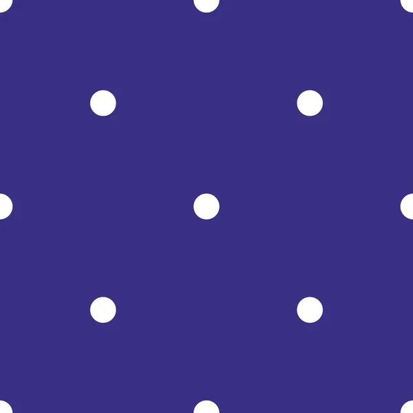 Dachówka wektor wzór z białe kropki na ciemnym niebieskim tle — Wektor stockowy