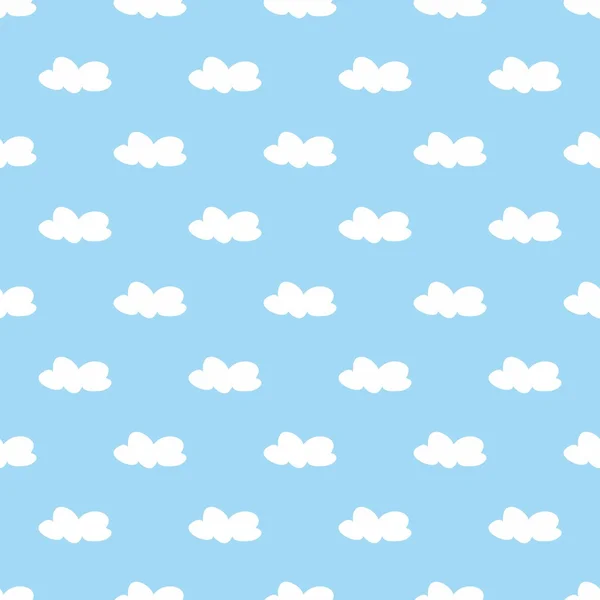 Csempe vektor minta fehér felhők kék ég háttér — Stock Vector