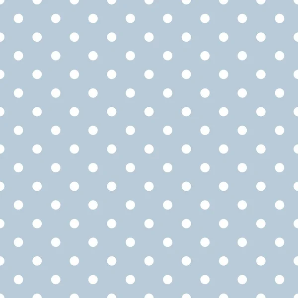 Tegel vector patroon met witte polka stippen op blauwe achtergrond — Stockvector