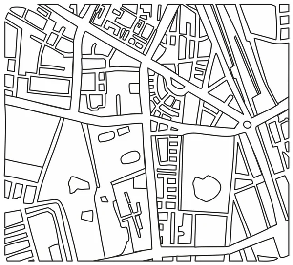 Absztrakt város Térkép vektoros illusztráció — Stock Vector