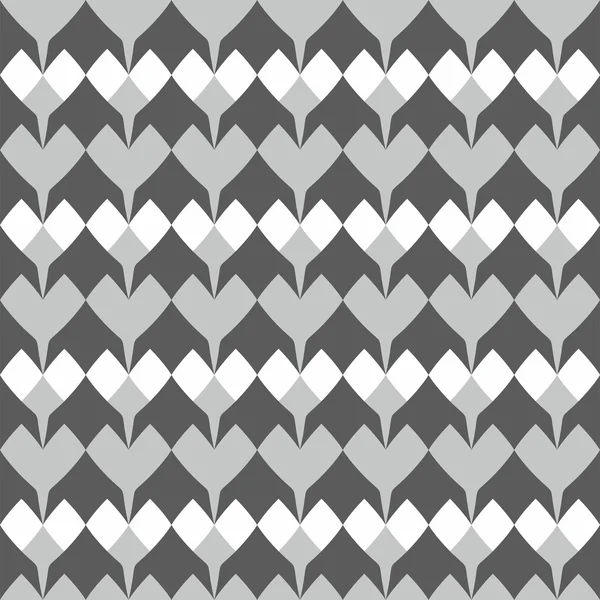 Patrón de vectores de azulejos con corazones sobre fondo negro — Vector de stock