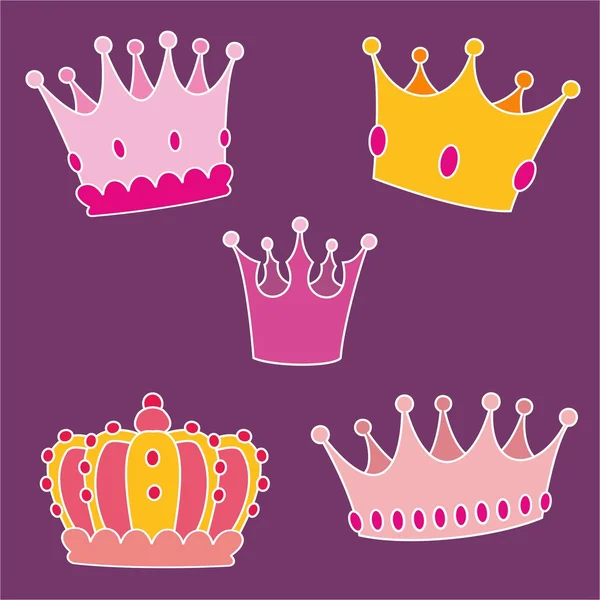 Pastel crown vector set — Stock Vector