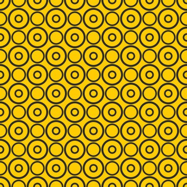 Sarı arkaplanda siyah noktalı döşeme vektör deseni