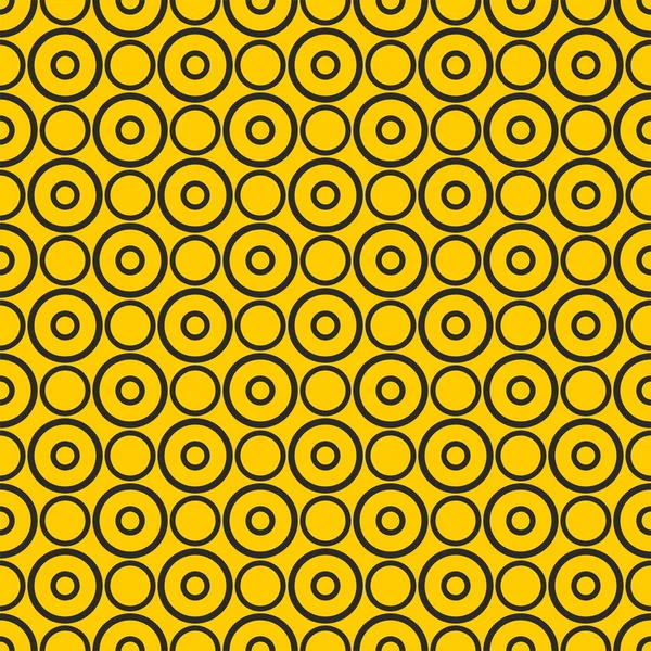 Patrón Vectores Azulejos Con Puntos Negros Sobre Fondo Amarillo — Archivo Imágenes Vectoriales