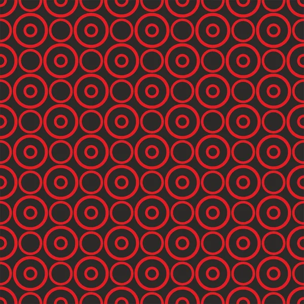 Patrón Vectorial Sin Costuras Con Puntos Rojos Sobre Fondo Negro — Vector de stock