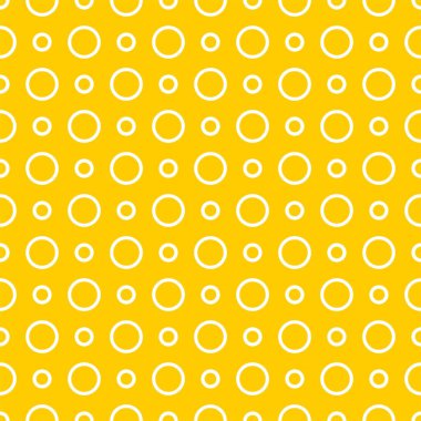 Güneşli sarı arka planda beyaz benekli kusursuz vektör deseni