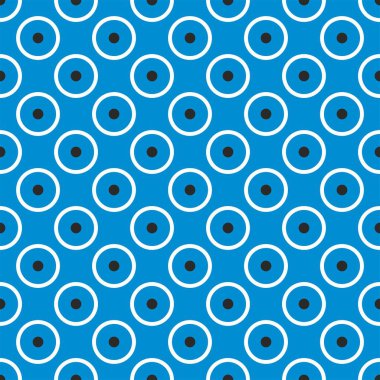 Lacivert arkaplanda siyah ve beyaz noktalı pürüzsüz vektör deseni