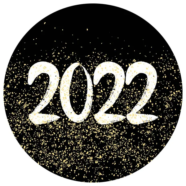 2022 Vektorové Znamení Zlatým Prachem Černém Pozadí — Stockový vektor
