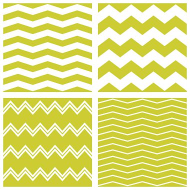 Yeşil ve beyaz zig zag yazdırma arkaplanlı döşeme vektör deseni