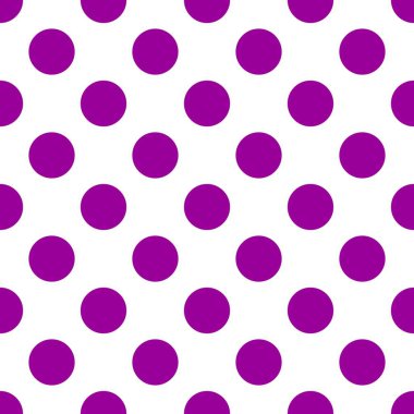 Beyaz arka planda mor benekli kusursuz vektör deseni. Kartlar, albümler, arka planlar, sanatlar, el sanatları, kumaşlar, dekorasyon veya albümler için